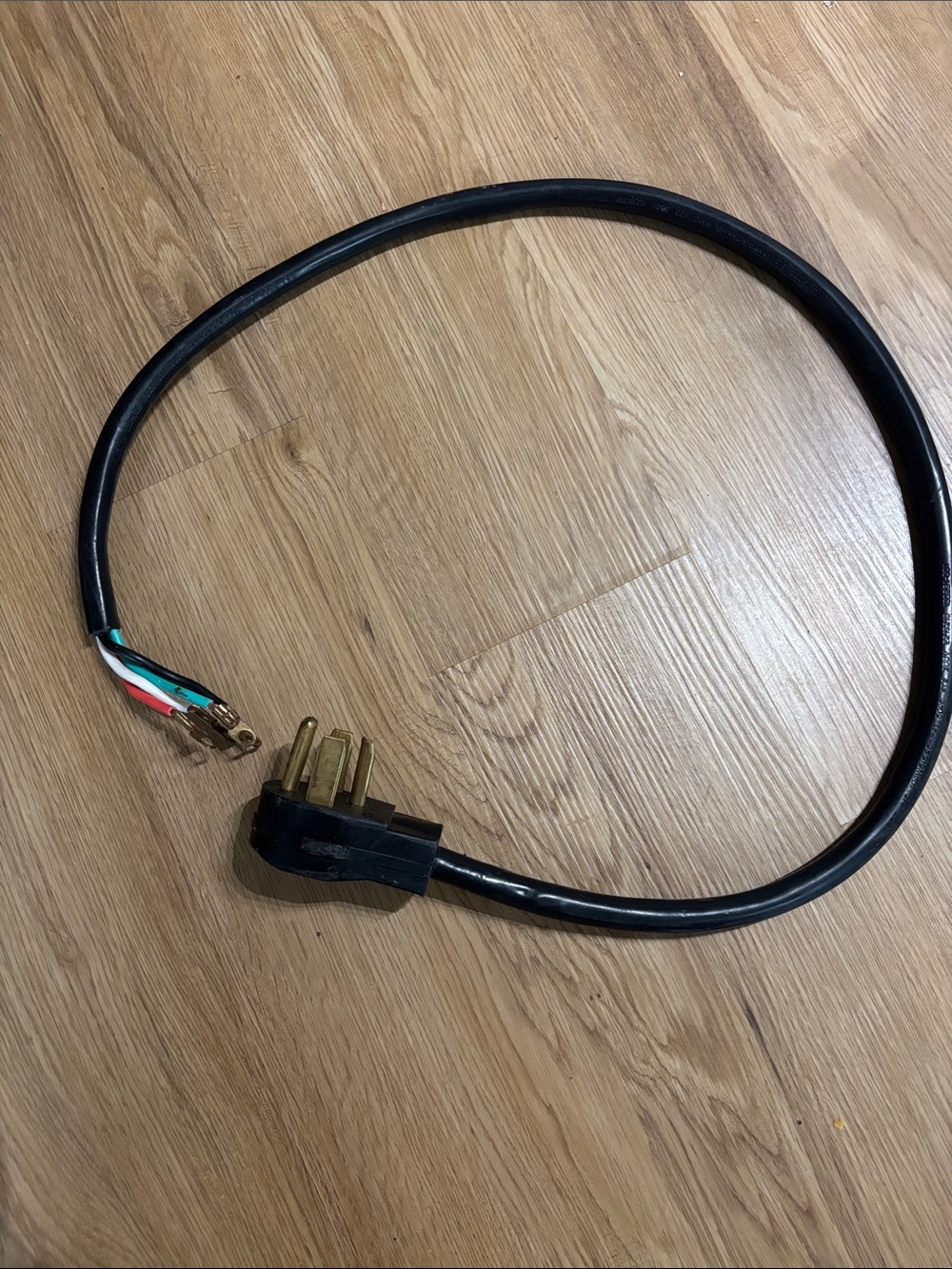 Black 3-Prong Dryer Cord with Exposed Wire Ends